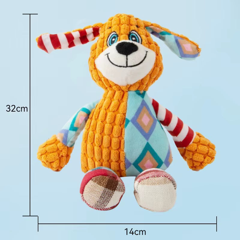 Squeaky Plush Cat Dog Puzzle Toys Puppy Animals Bite Chew Interactive Toys Cute Soft for Pet Teeth Cleaning Small Medium Dogs